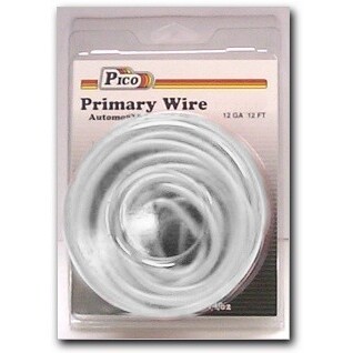 Pico 81127PT  12 AWG White Primary Wire Copper Stranded Conductor with PVC Jacket  12' per Package