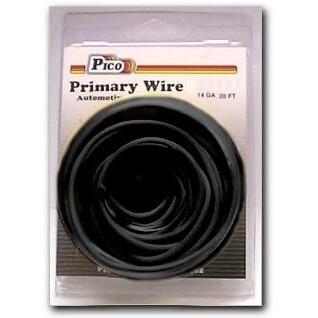 Pico 81143PT  14 AWG Black Primary Wire Copper Stranded Conductor with PVC Jacket  20' per Package