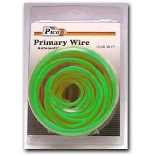 Pico 81144PT  14 AWG Green Primary Wire Copper Stranded Conductor with PVC Jacket  20' per Package