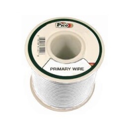Pico 81147J  14 AWG White Primary Wire Copper Stranded Conductor with PVC Jacket  25' per Junior Spool
