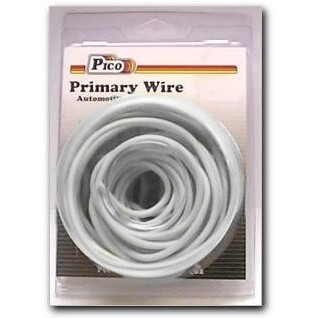 Pico 81187PT  18 AWG White Primary Wire Copper Stranded Conductor with PVC Jacket  35' per Package
