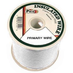 Pico 81207S  20 AWG White Primary Wire Copper Stranded Conductor with PVC Jacket  100' per Spool