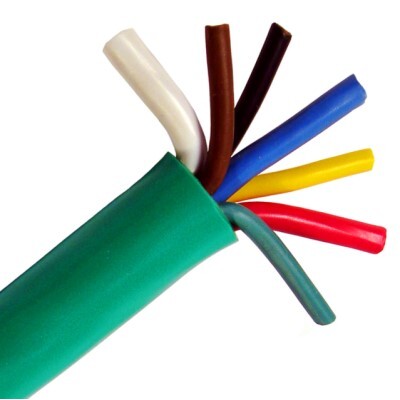 Pico 8158S  7-Way Truck ABS Trailer Wiring Cable 4-12ga 2-10ga 1-8ga Conductor Green Jacket 100' per Package