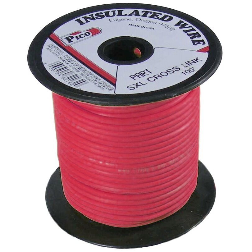 Pico 82101S  10 AWG Red SXL Cross-Linked Wire for Higher Heat Resistance 100' per Package