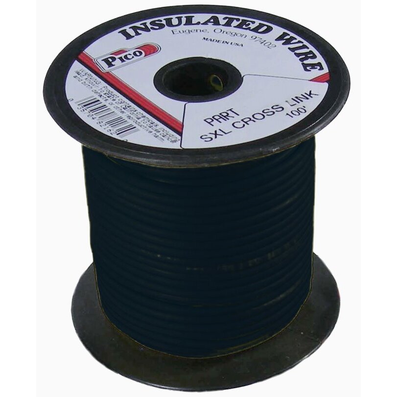 Pico 82123S  12 AWG Black SXL Cross-Linked Wire for Higher Heat Resistance 100' per Package