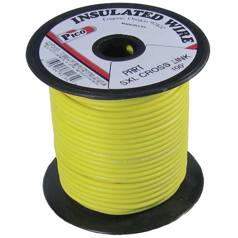 Pico 82142S  14 AWG Yellow SXL Cross-Linked Wire for Higher Heat Resistance 100' per Package