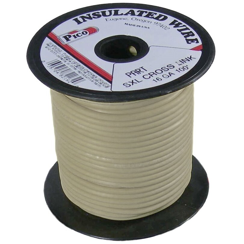 Pico 82167S  16 AWG White SXL Cross-Linked Wire for Higher Heat Resistance 100' per Package