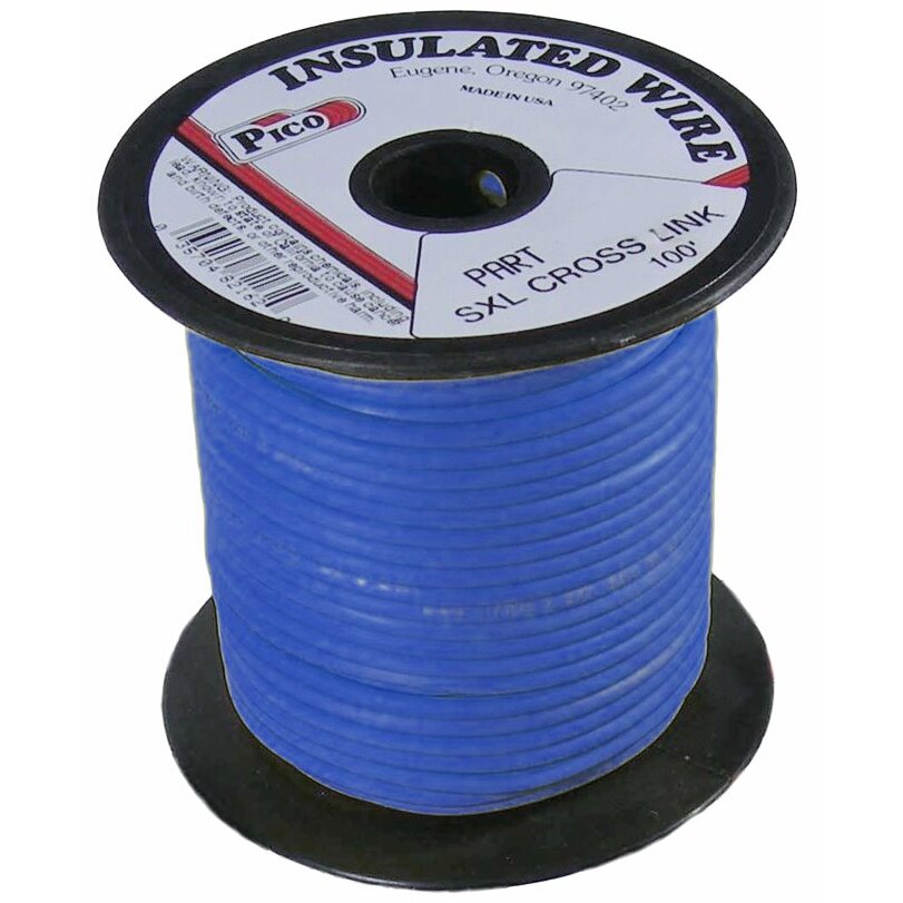 Pico 82185S  18 AWG Blue SXL Cross-Linked Wire for Higher Heat Resistance 100' per Package