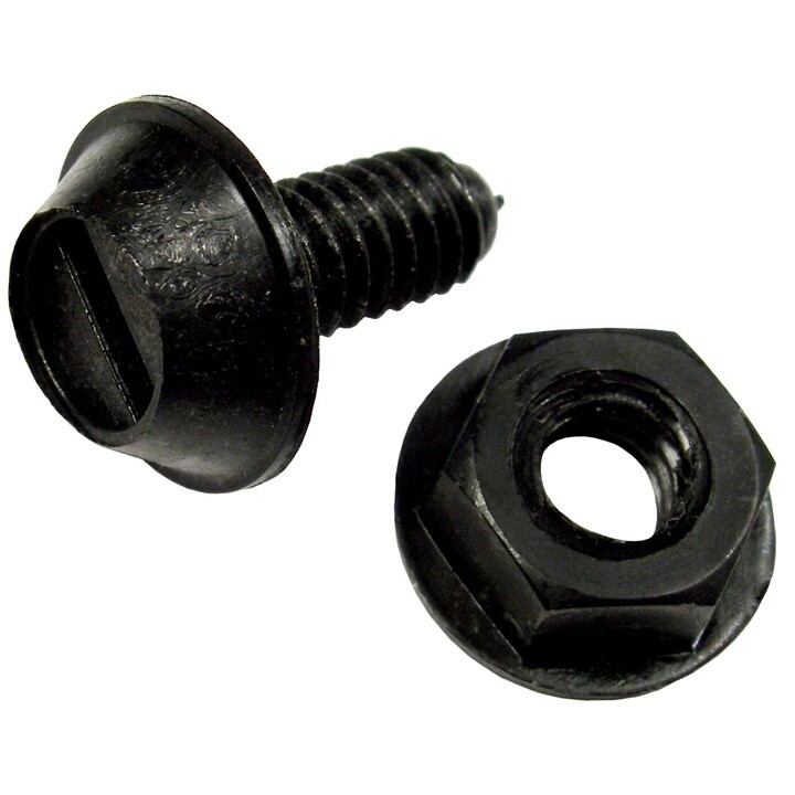 Pico 9697M  1/4" x 5/8" License Plate Fastener Black Nylon Screw with Washer 2 Sets per Package