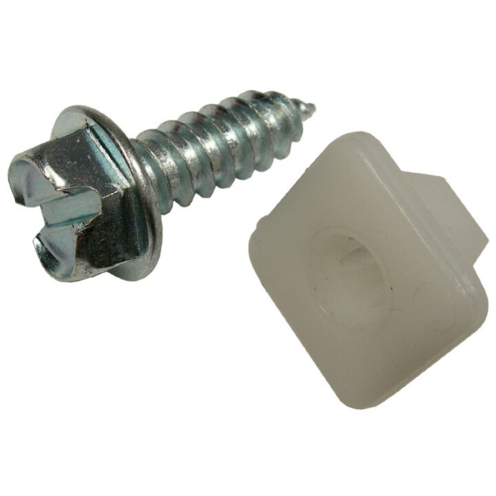 Pico 9698M  #14 x 3/4" Metal Screw with  4 Prong Nylon Washer License Plate Fasteners 2 Sets per Package