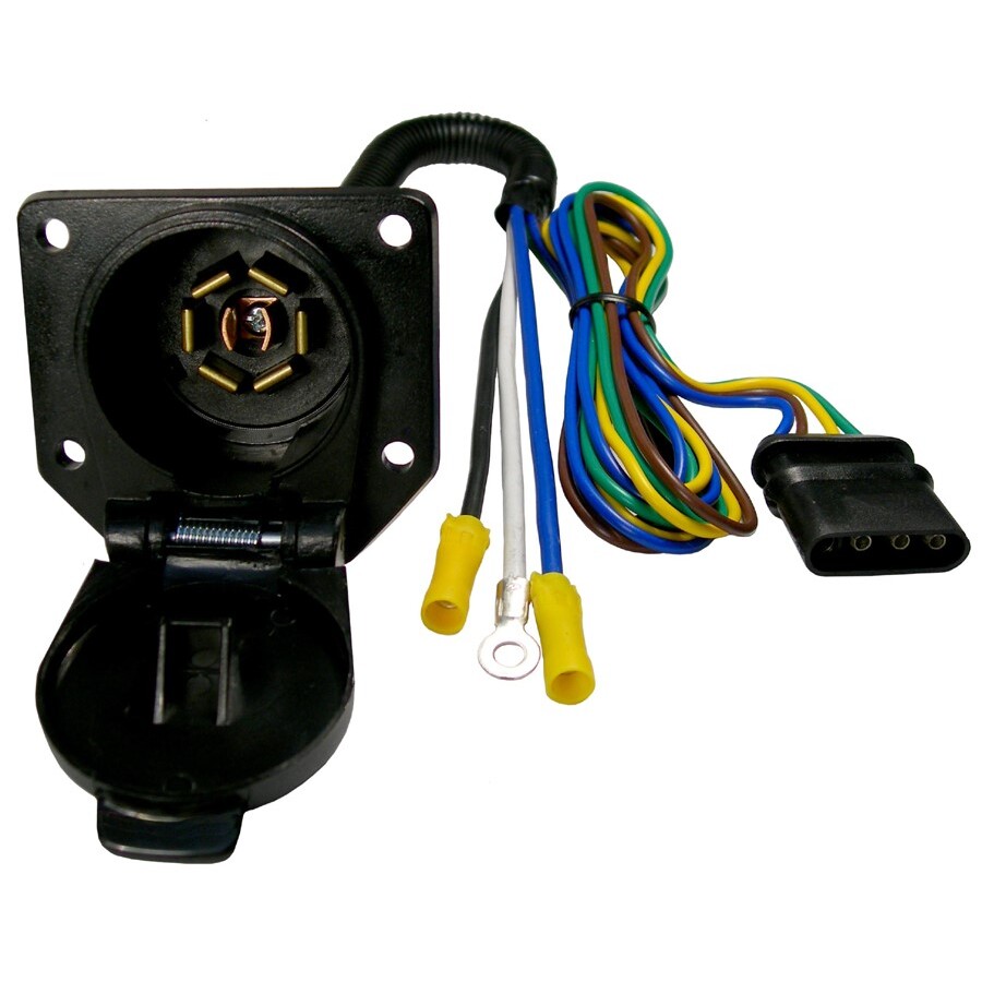 Pico 6593PT  7-Way RV Blade Female Trailer Connector Socket with 4-Way Flat Male Trailer Connector (47205)