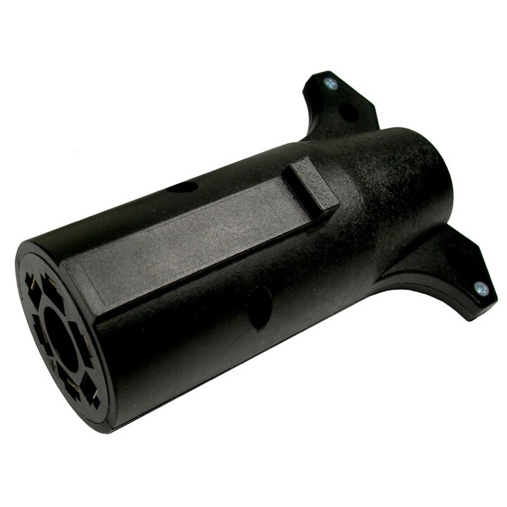 Pico 6594PT  7-Way RV Blade Male Trailer Connector Plug to 6-Way Round Pin Female Trailer Connector Socket Adapter