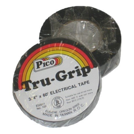 Pico 3460PT  3/4" x 60' Black Tru-Grip All Weather Vinyl Electrical Wiring Tape (1 Roll)