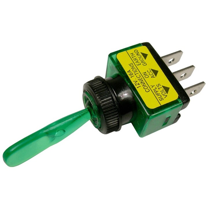 Pico 5539A 12 Volt 16 Amp On-Off Toggle Switch 1" Green Illuminated Handle SPST 25 per Package Pico 5539A 12 Volt 16 Amp On-Off Toggle Switch 1" Green Illuminated Handle SPST 25 per Package