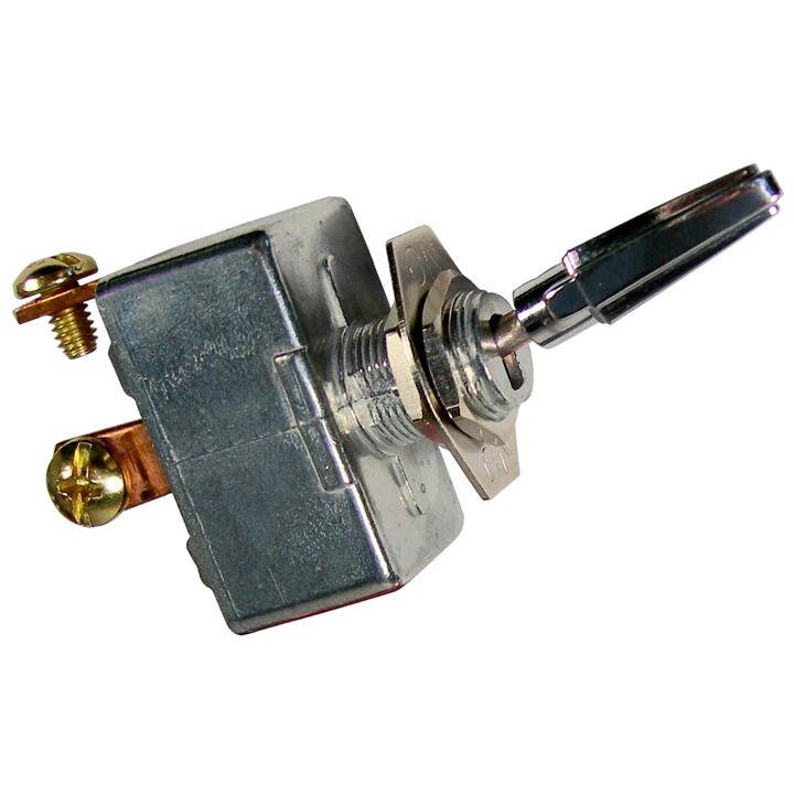Pico 5545A 6-12 Volt 50 Amp Heavy Duty On-Off Toggle Switch 1" Chrome Handle SPST 25 per Package Pico 5545A 6-12 Volt 50 Amp Heavy Duty On-Off Toggle Switch 1" Chrome Handle SPST 25 per Package