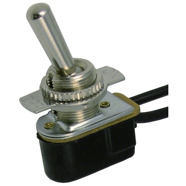 Pico 5547PT  12 Volt or 125, 250 VAC On-Off Toggle Switch 3/4" Metal Bat Handle with 6" Wire Leads SPST 1 per Package