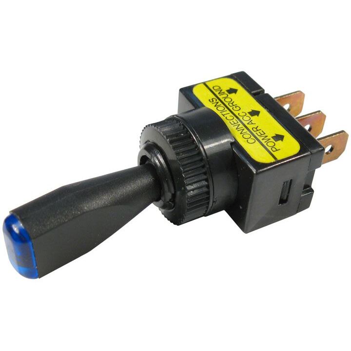 Pico 5561A 12 Volt 10 Amp On-Off Toggle Switch 1" Blue LED Illuminated Tip Handle SPST 25 per Package Pico 5561A 12 Volt 10 Amp On-Off Toggle Switch 1" Blue LED Illuminated Tip Handle SPST 25 per Package