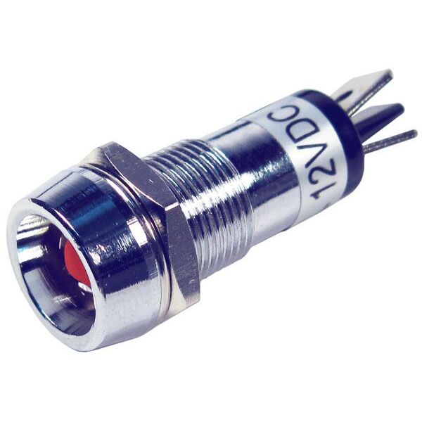 Pico 5564PT  12-Volt 15 Amp Red Illuminated Chrome Plated Indicater Light  for 1/2" Mounting Hole