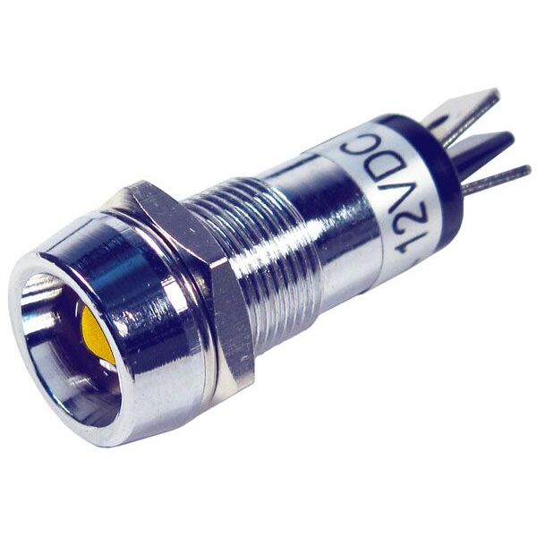 Pico 5566PT  12-Volt 15 Amp Amber Illuminated Chrome Plated Indicater Light  for 1/2" Mounting Hole