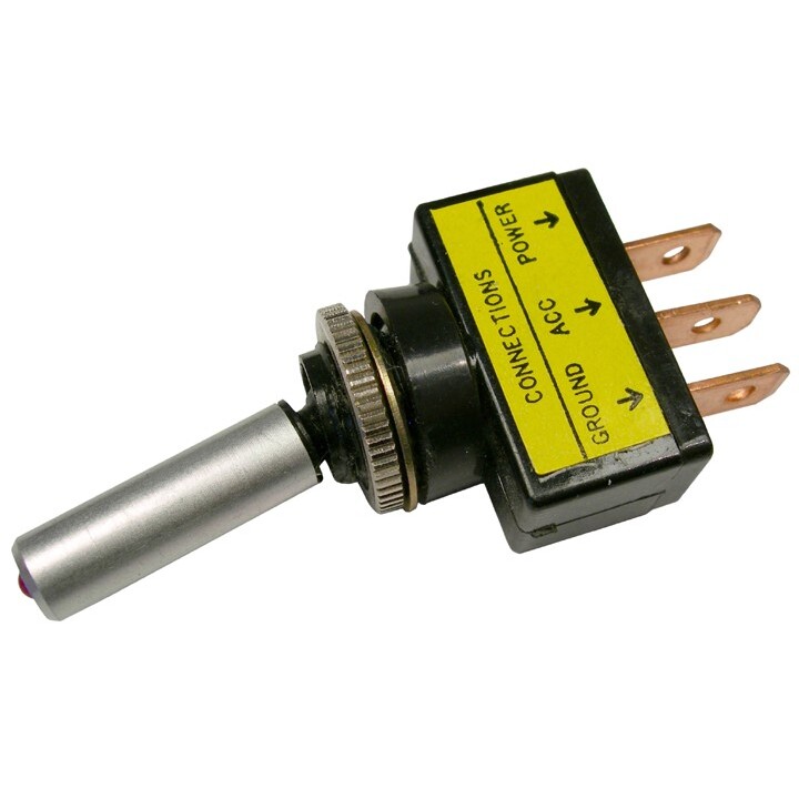 Pico 5571A 12 Volt 20 Amp On-Off Toggle Switch 7/8" Handle with Red LED Light SPST 25 per Package Pico 5571A 12 Volt 20 Amp On-Off Toggle Switch 7/8" Handle with Red LED Light SPST 25 per Package
