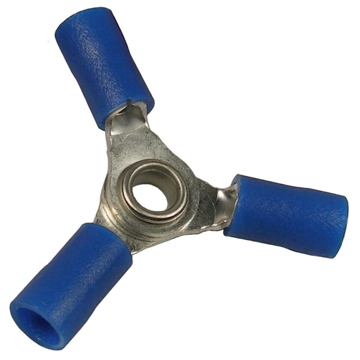 Pico 1820D  16-14 AWG(Blue)  Flared Vinyl Insulated Electrical Wiring 3-Way Electrical Wiring Connectors 3 Per Package