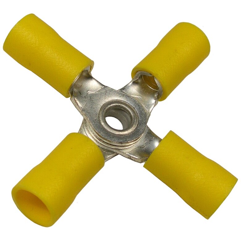 Pico 1921A  12-10 AWG(Yellow)  Flared Vinyl Insulated Electrical Wiring 4-Way Electrical Wiring Connectors 100 Per Package