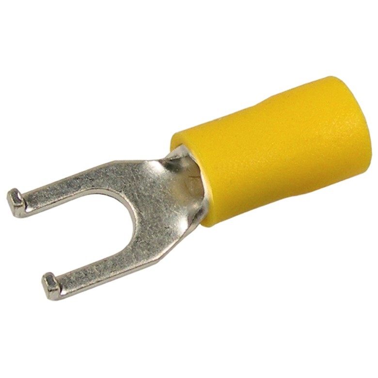 Pico 1935A  12-10 AWG(Yellow)  Flared Vinyl Insulated Electrical Wiring #10 Flanged Spade Terminals 500 Per Package