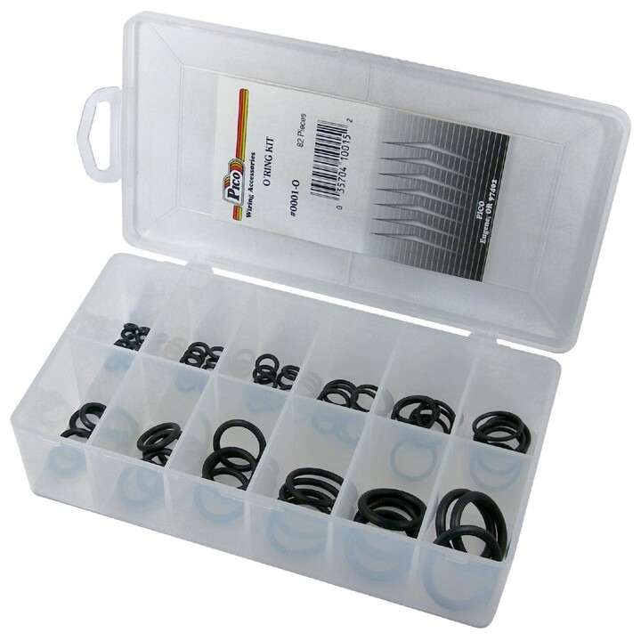 Pico 0001-O  82 Piece O'Ring Assortment Kit 12 Sizes in Plastic Kit Box