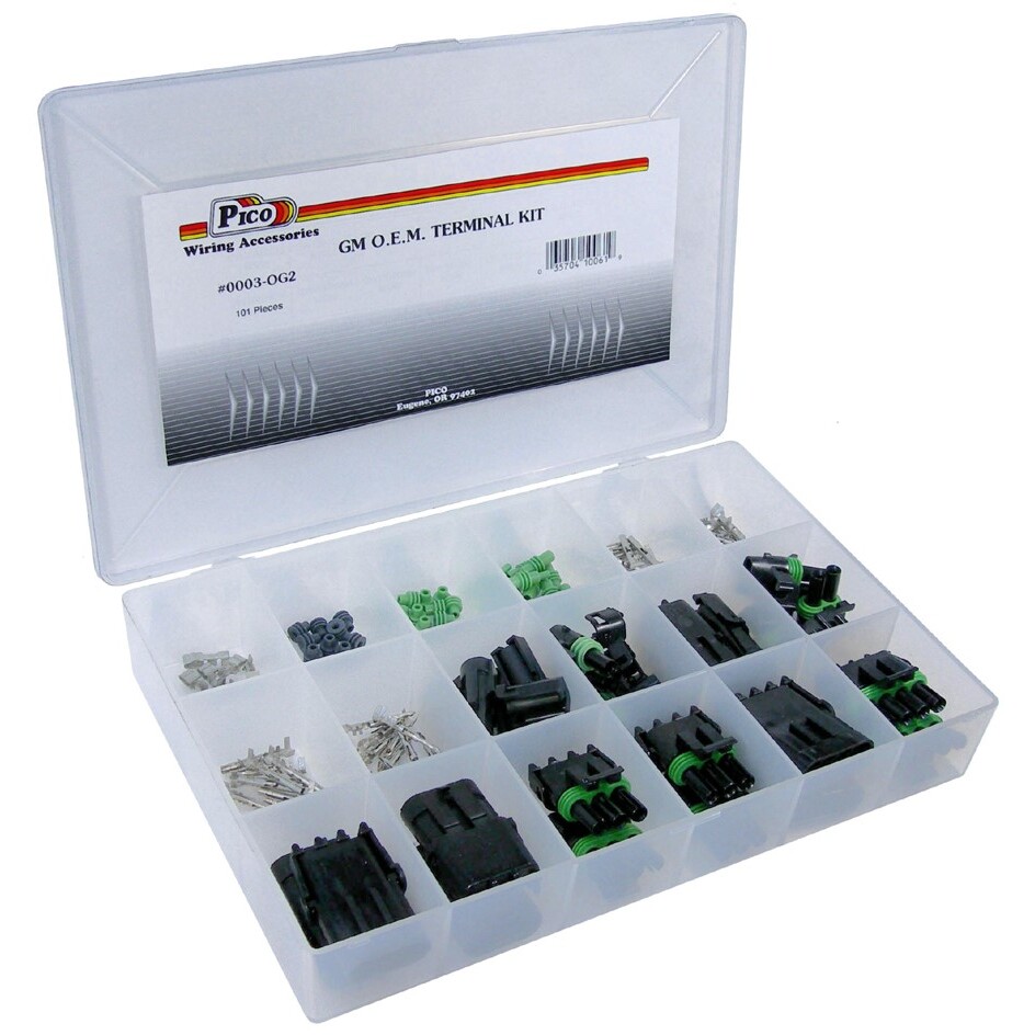 Pico 0003-OG2  101 Piece Electrical Connector Assortment Kit in Plastic Kit Box  Compatible with GM Weatherpack