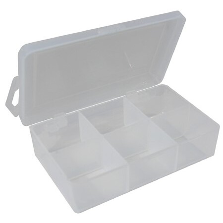 Pico 0006A  4-1/2" x 3" x 1-1/4" Empty 6 Compartment Flex Plastic Kit Box