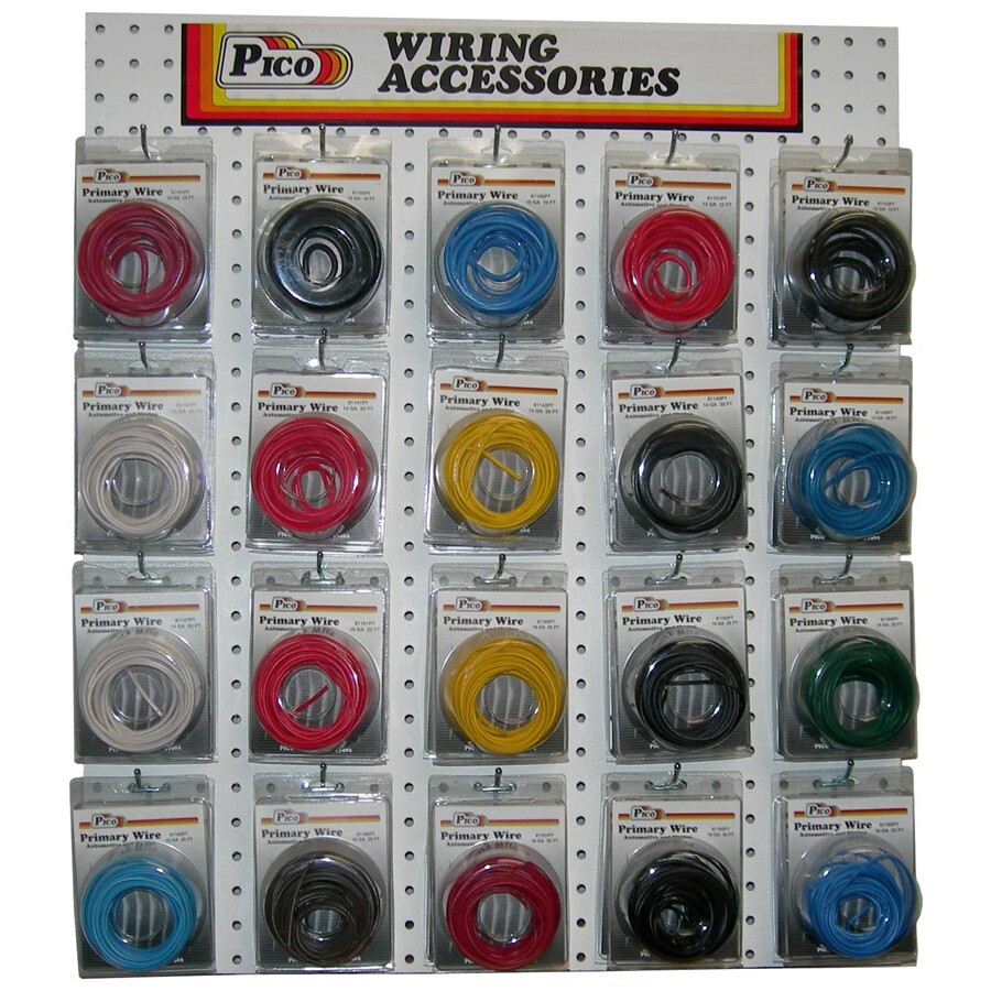 Pico 0007-WPT 20 Piece Assorted Primary Wire "PT" Packs with Wall Mount Display Pico 0007-WPT 20 Piece Assorted Primary Wire "PT" Packs with Wall Mount Display