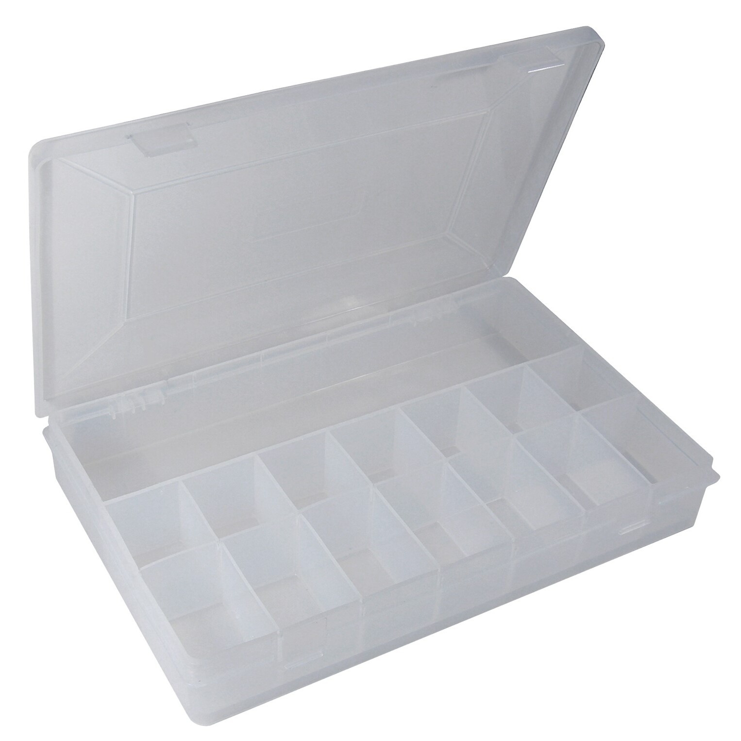 Pico 0011A  10-3/4" x 7" x 1-1/2" Empty 15 Compartment Flex Plastic Kit Box