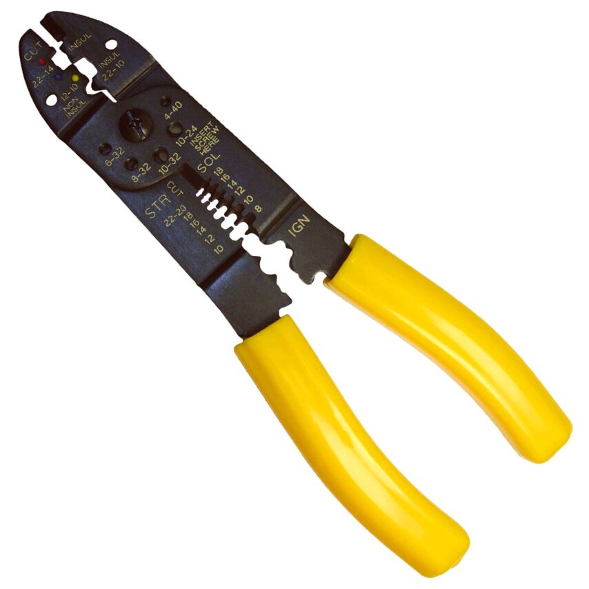 Pico 0330PT Hand Crimping Tool for 22-10 AWG Solderless & Ignition Terminals with Cushion Grip and Front Tip Cutter 1 per Package Pico 0330PT Hand Crimping Tool for 22-10 AWG Solderless & Ignition Terminals with Cushion Grip and Front Tip Cutter 1 per Package