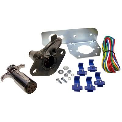 Pico 0742PT  6-Pole Trailer Wiring Electrical Connector Kit with Mounting Bracket