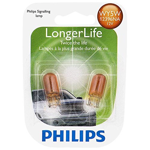Philips WY5W LongerLife Miniature Bulbs - Natural Amber - 2 Bulbs per Package (WY5WB2) (12396NALLB2)