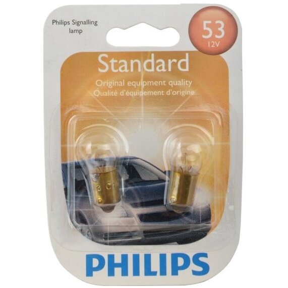 Philips 53  Standard Miniature Bulbs - 2 Bulbs per Package (53B2)