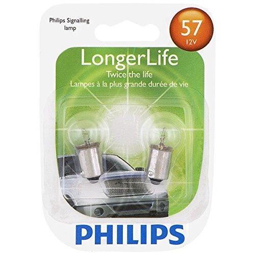 Philips 57LL  LongerLife Miniature Bulbs - 2 Bulbs per Package (57LLB2)