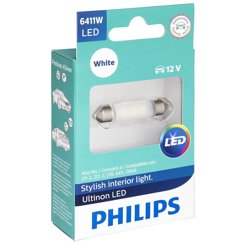 Philips 6411WLED  Ultinon LED - White - 2 per Package
