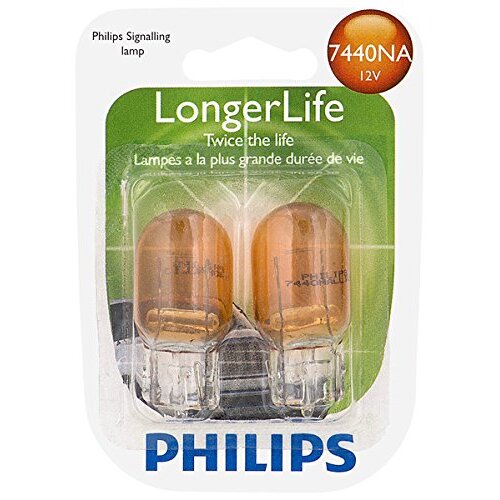 Philips 7440NALL  LongerLife Miniature Bulbs - Natural Amber - 2 Bulbs per Package (7440NALLB2)