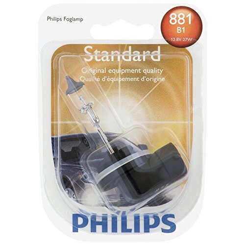 Philips 881  Standard Halogen Replacement Front Fog / Driving Light Bulb - 1 per Package (881B1)