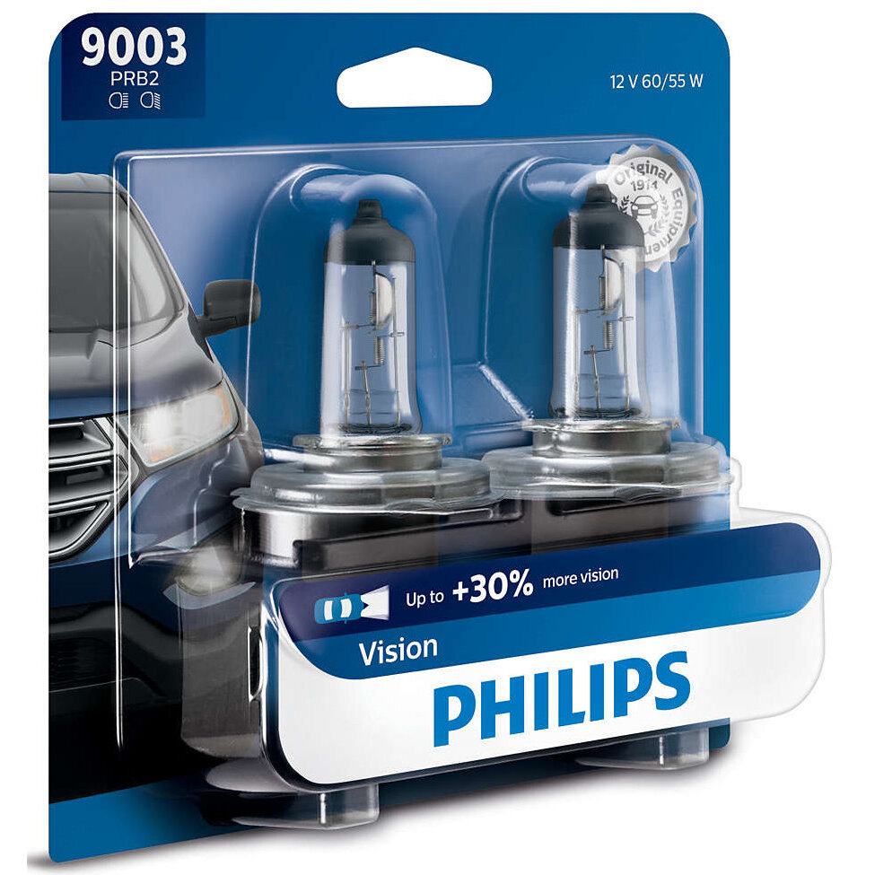 Philips 9003  Vision Upgrade Headlight Bulbs - 2 per Package (9003PRB2)