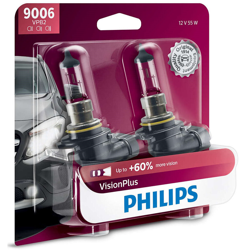 Philips 9006  VisionPlus Upgrade Headlight Bulbs - 2 per Package (9006VPB2)