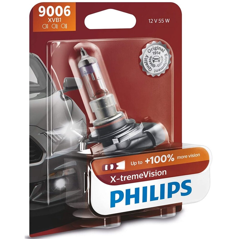 Philips 9006  X-tremeVision Upgrade Headlight Bulb - 1 per Package (9006XVB1)