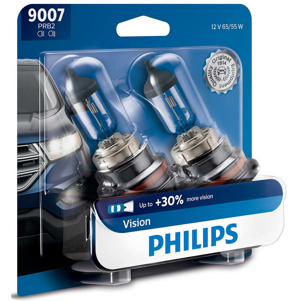 Philips 9007  Vision Upgrade Headlight Bulbs - 2 per Package (9007PRB2)