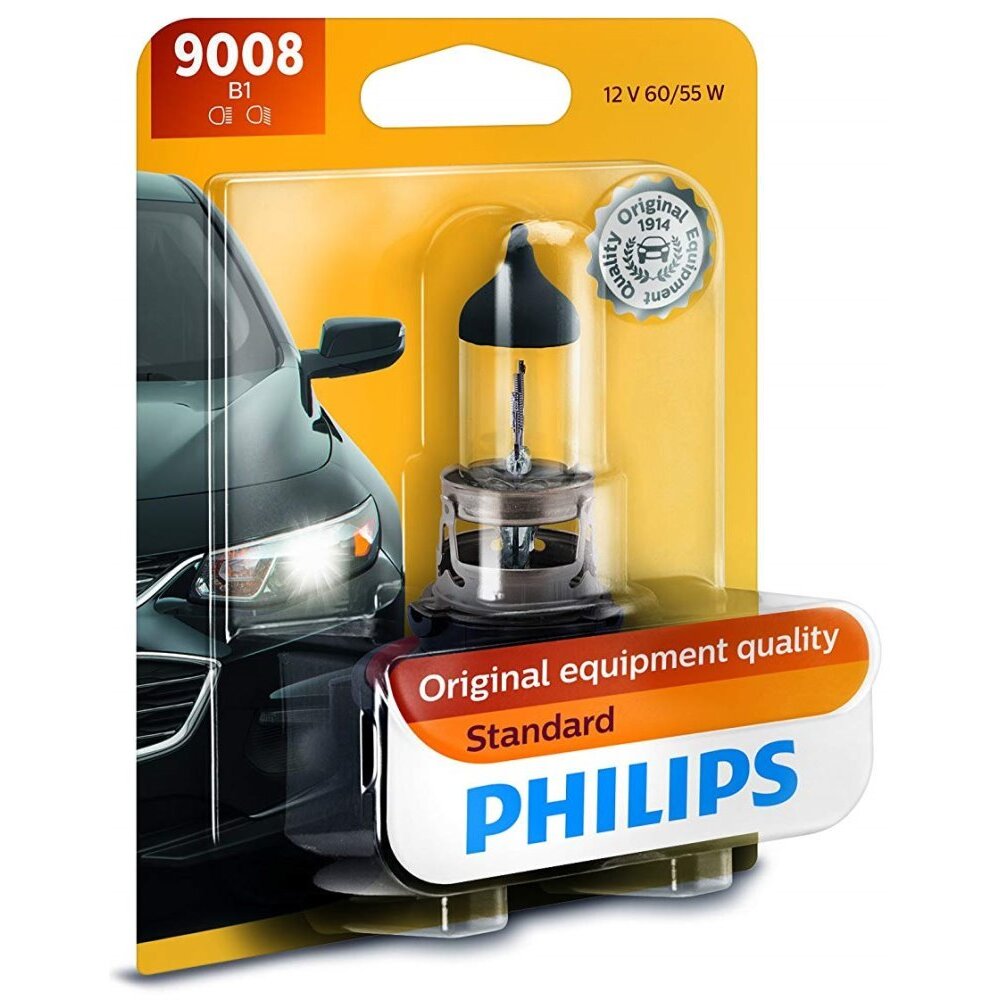 Philips 9008  (H13) Standard Halogen Replacement Headlight Bulb - 1 per Package (9008B1)
