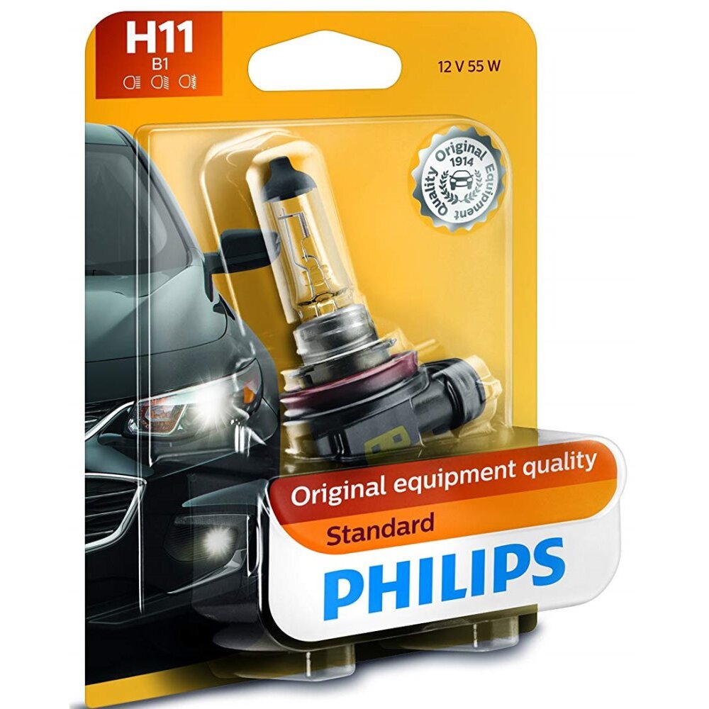 Philips H11  Standard Halogen Replacement Headlight Bulb - 1 per Package (H11B1)