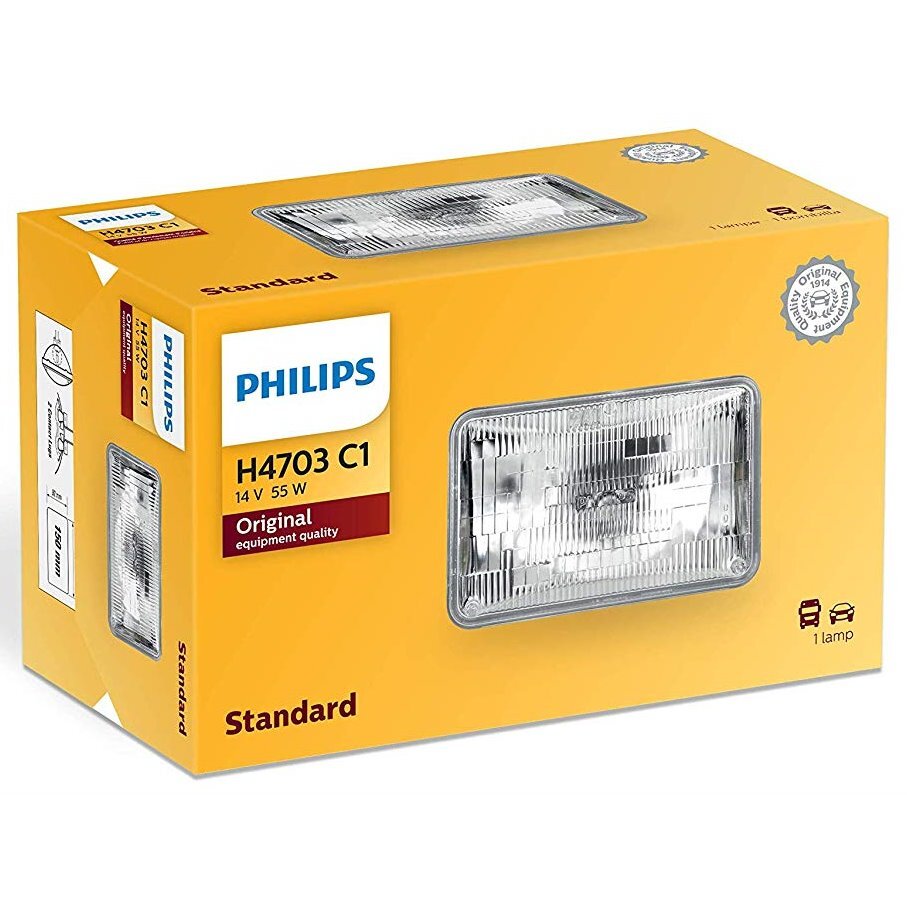 Philips H4703  Standard Halogen Sealed Beam Headlamp - 1 per Box (H4703C1)