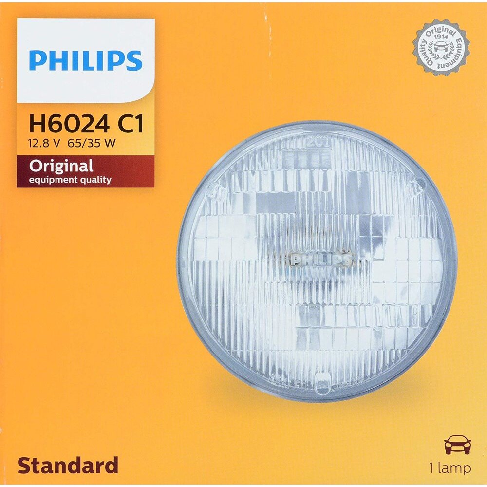 Philips H6024 Standard Halogen Sealed Beam Headlamp - 1 per Box (H6024C1) Philips H6024 Standard Halogen Sealed Beam Headlamp - 1 per Box (H6024C1)
