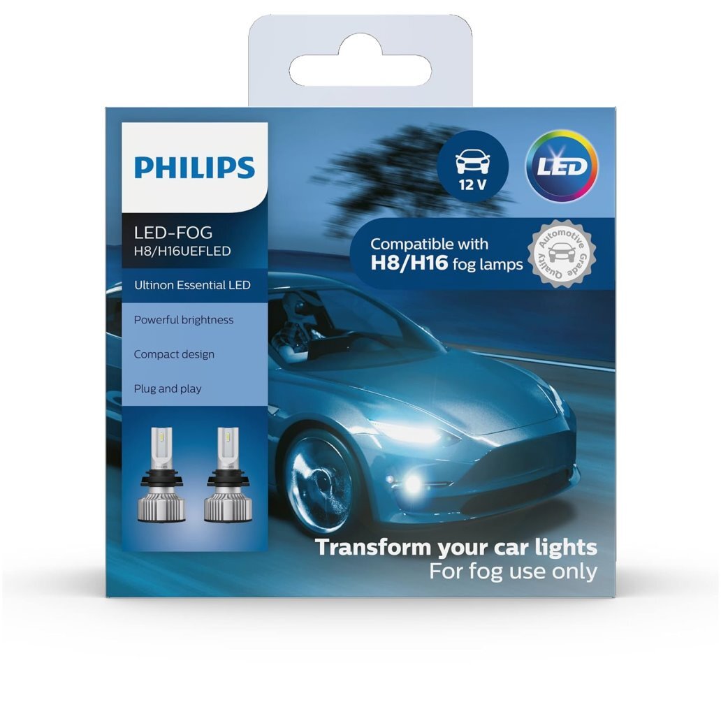 Philips H8/H16 Ultinon Essential LED Fog Lights - 2 per Package Philips H8/H16 Ultinon Essential LED Fog Lights - 2 per Package