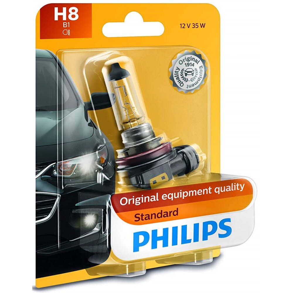 Philips H8 Standard Halogen Replacement Headlight Bulb - 1 per Package (H8B1) (12360B1) Philips H8 Standard Halogen Replacement Headlight Bulb - 1 per Package (H8B1) (12360B1)